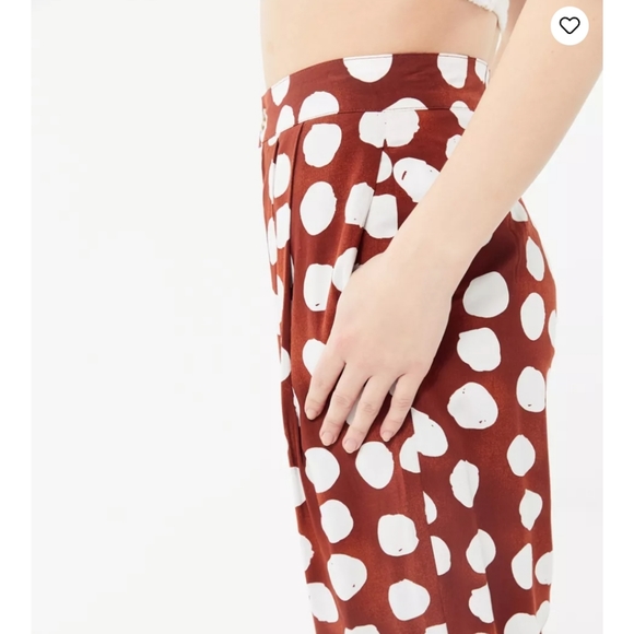 Urban Outfitters brown motif white spots pant trousers size 0 NWT - Picture 4 of 6